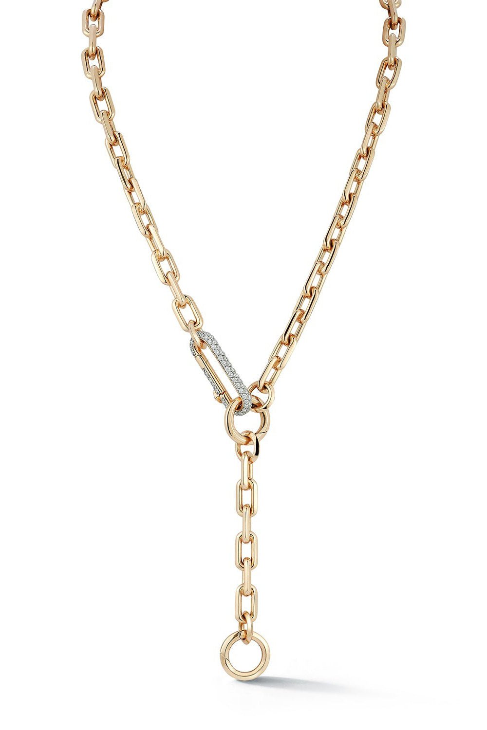 WALTERS FAITH-Saxon Elongated Diamond Link Necklace-YELLOW GOLD