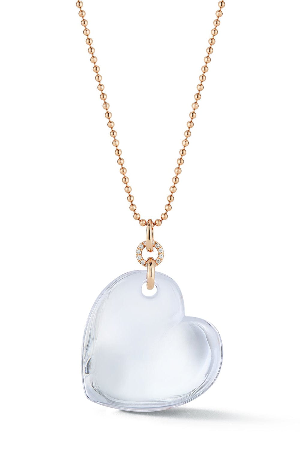 WALTERS FAITH-Bell Rock Crystal Heart Charm-ROSE GOLD