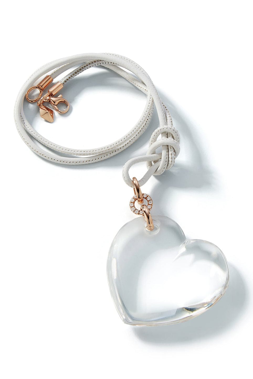 WALTERS FAITH-Bell Rock Crystal Heart Charm-ROSE GOLD