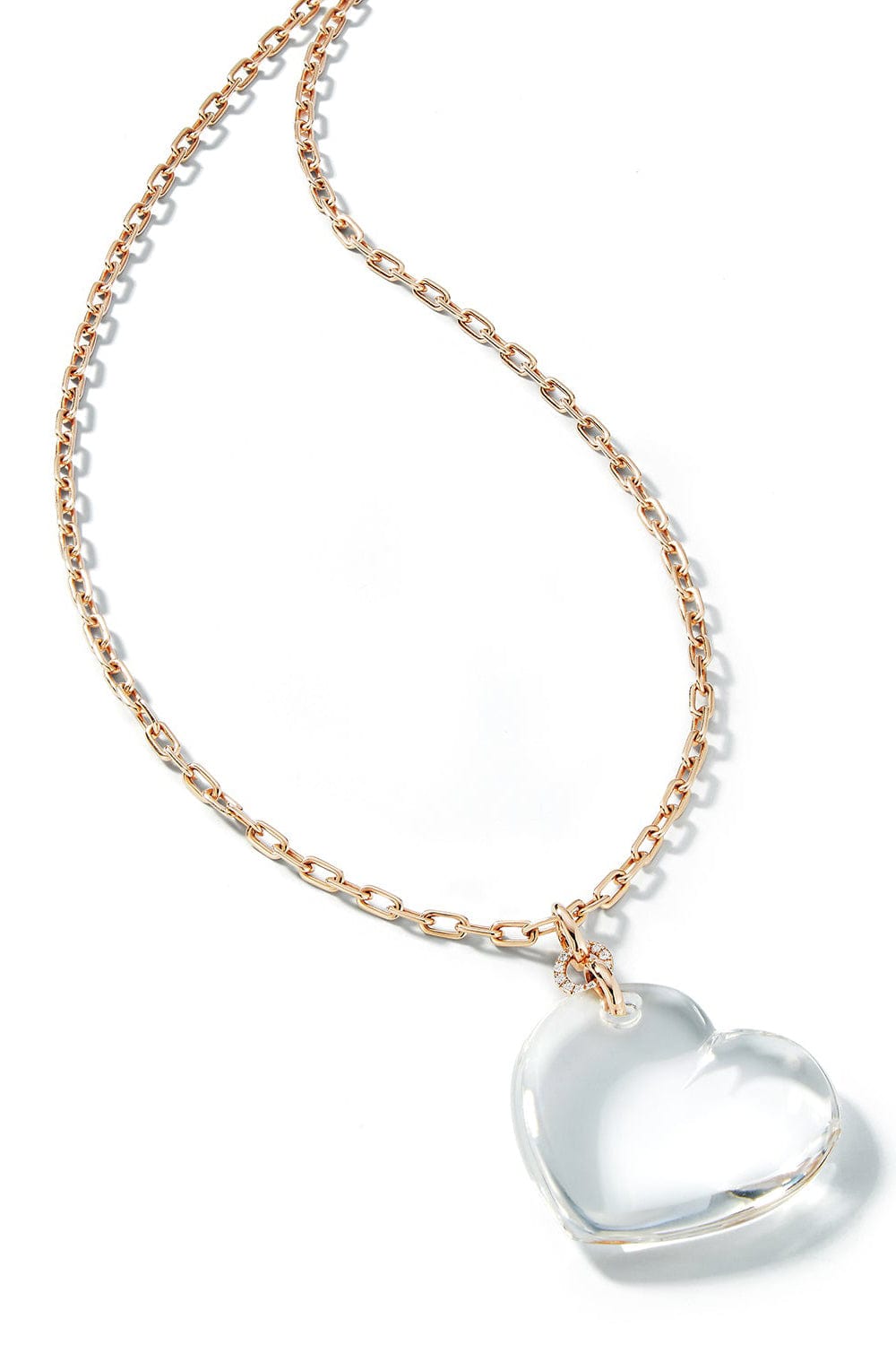 WALTERS FAITH-Bell Rock Crystal Heart Charm-ROSE GOLD