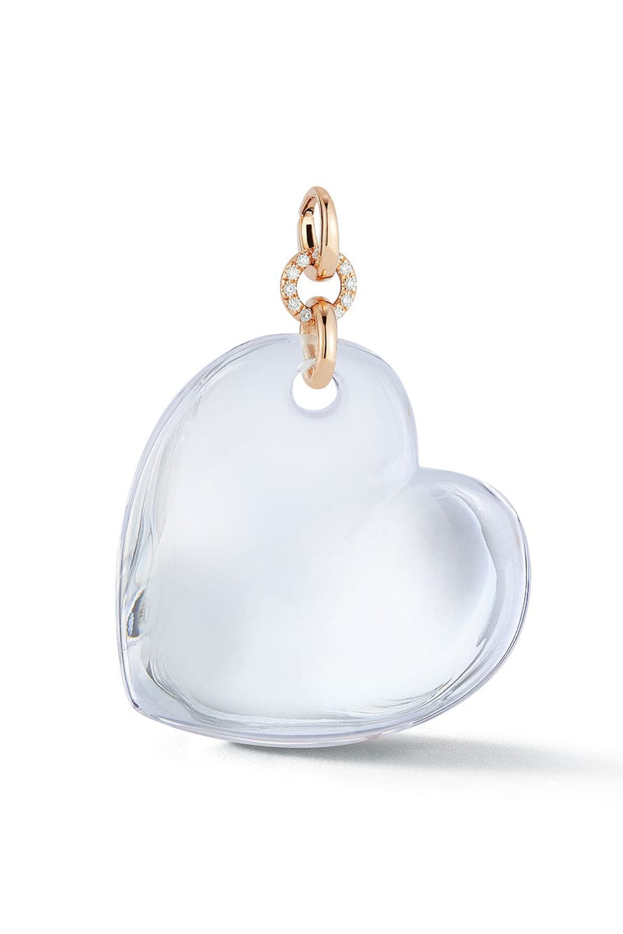 WALTERS FAITH-Bell Rock Crystal Heart Charm-ROSE GOLD