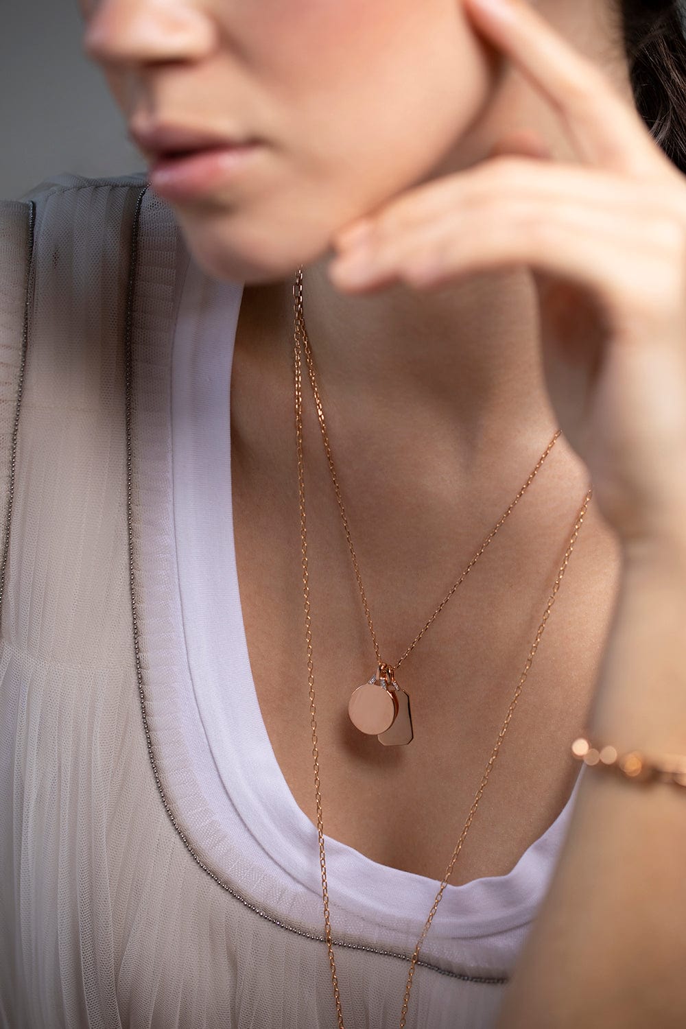 WALTERS FAITH-Dora Diamond Disc Charm-ROSE GOLD