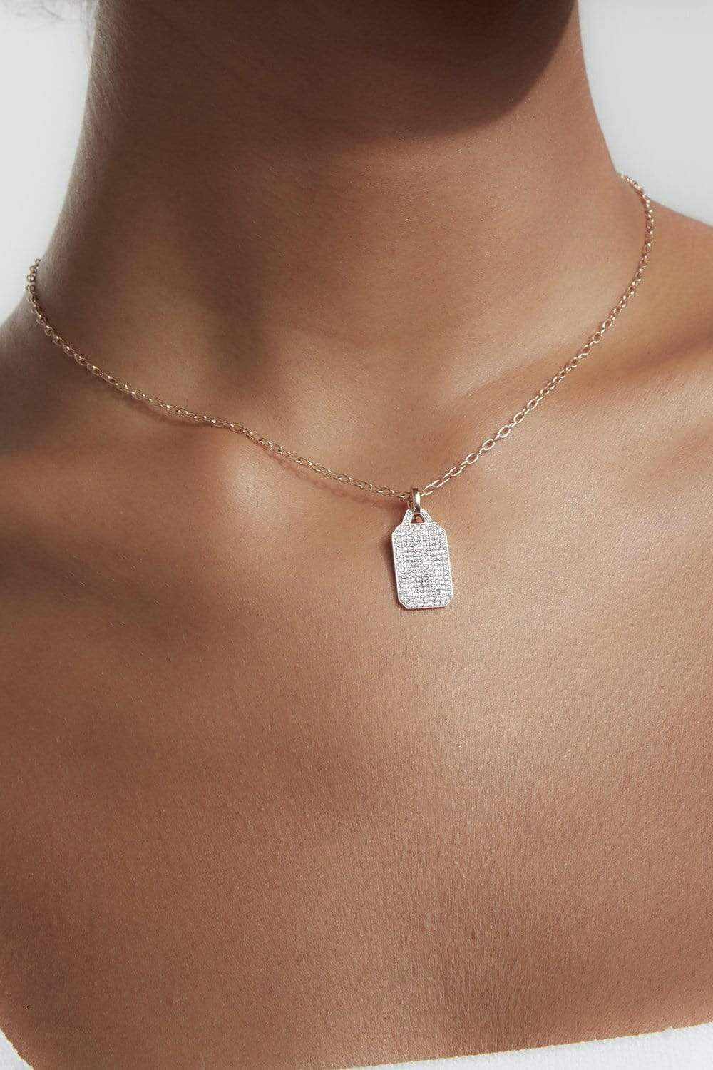 WALTERS FAITH-Dora Diamond Tablet Charm-ROSE GOLD