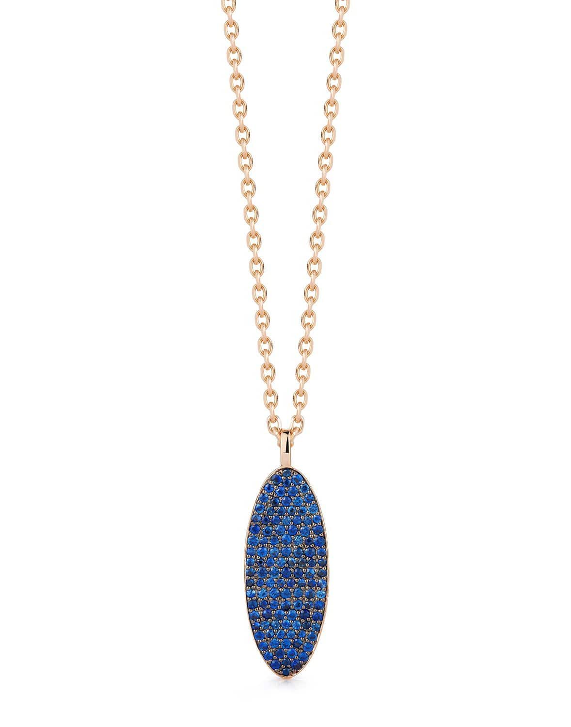 WALTERS FAITH-Lytton Blue Sapphire Oval Charm-ROSE GOLD