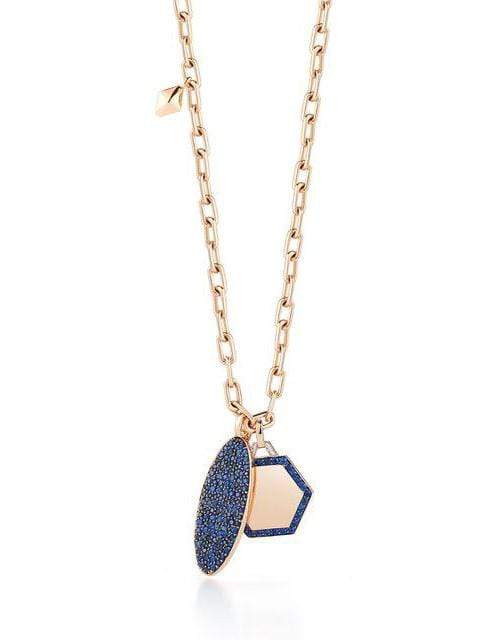 WALTERS FAITH-Lytton Blue Sapphire Oval Charm-ROSE GOLD