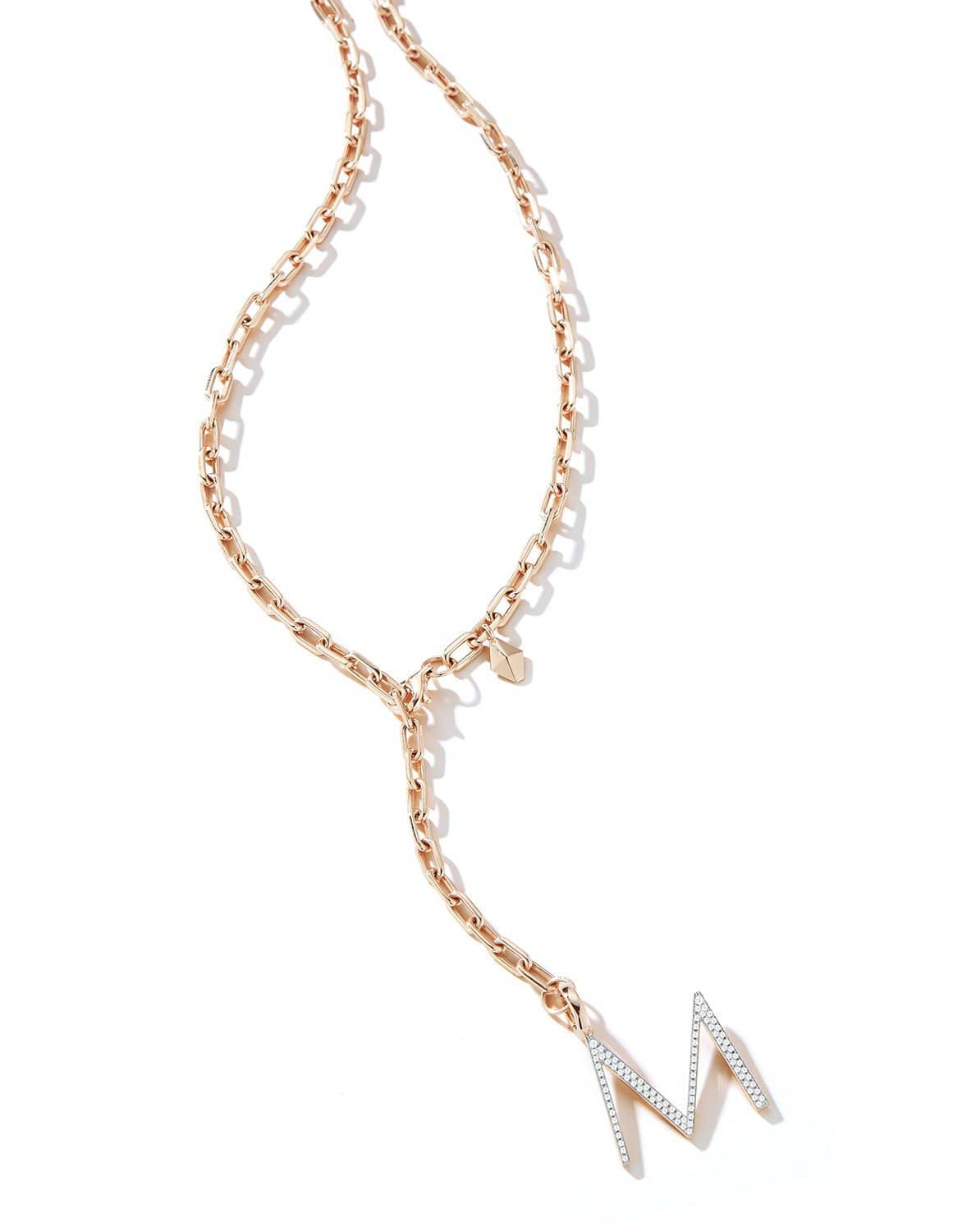 WALTERS FAITH-Woolf Diamond "M" Initial Charm-ROSE GOLD