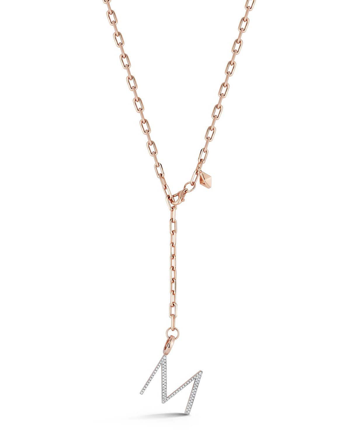 WALTERS FAITH-Woolf Diamond "M" Initial Charm-ROSE GOLD