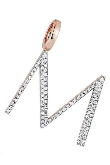 WALTERS FAITH-Woolf Diamond "M" Initial Charm-ROSE GOLD