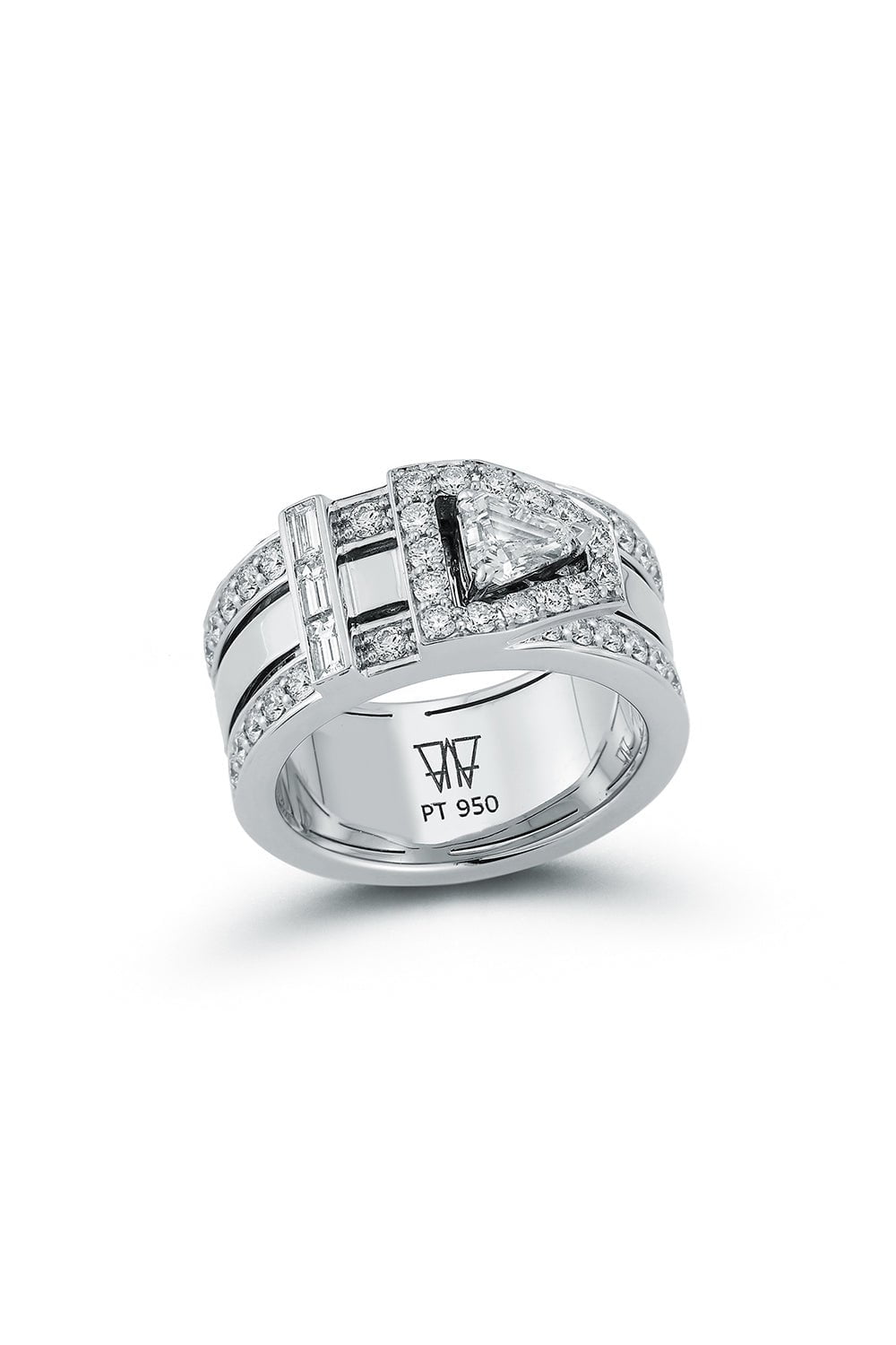 WALTERS FAITH-Full Diamond Keynes Buckle Ring-PLATINUM