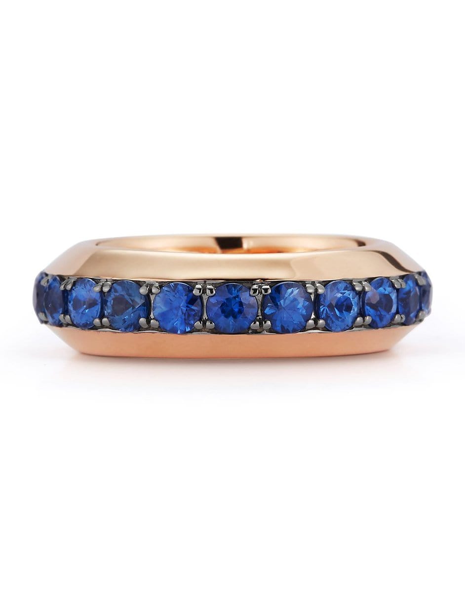 WALTERS FAITH-Grant Blue Sapphire Angled Band Ring-ROSE GOLD
