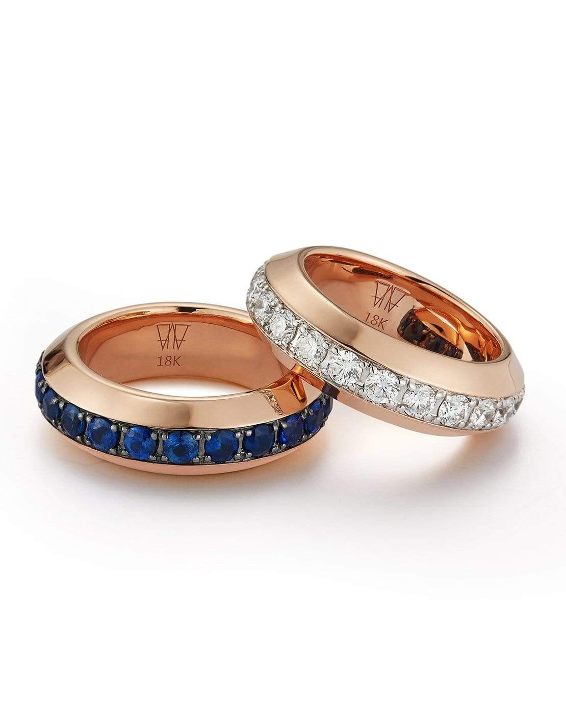 WALTERS FAITH-Grant Blue Sapphire Angled Band Ring-ROSE GOLD