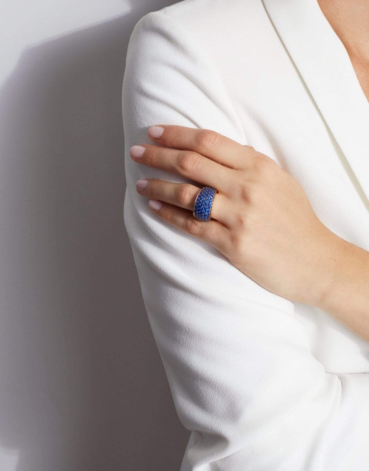 WALTERS FAITH-Lytton Blue Sapphire Bombe Ring-ROSE GOLD