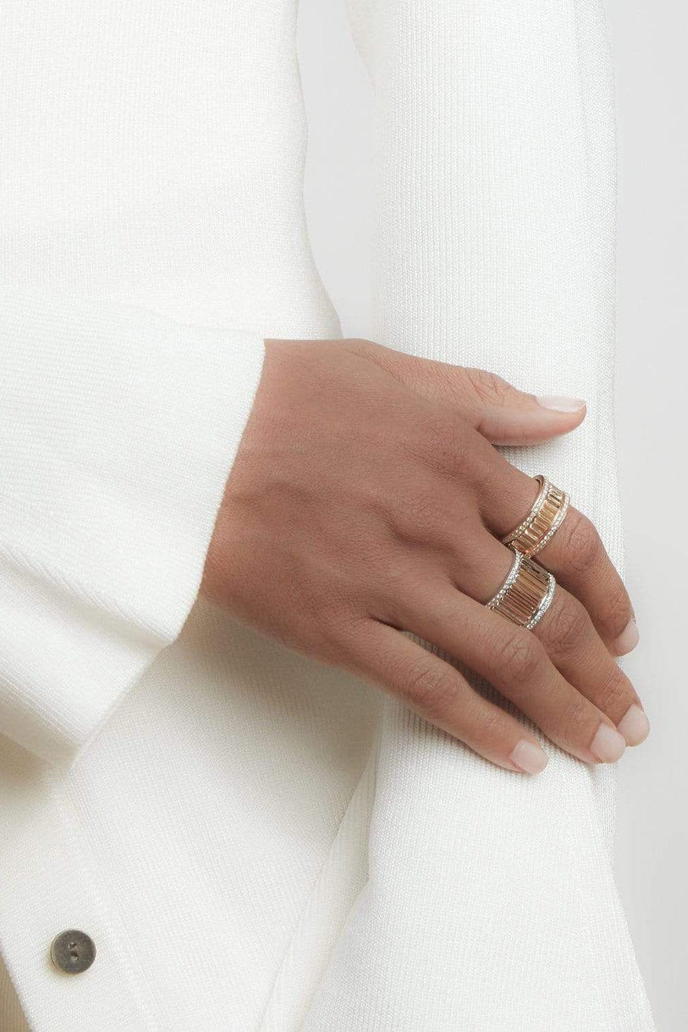WALTERS FAITH-Clive Fluted Band Ring-ROSE GOLD