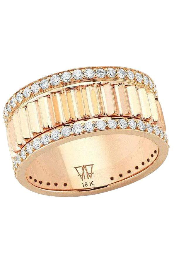 WALTERS FAITH-Clive Fluted Band Ring-ROSE GOLD