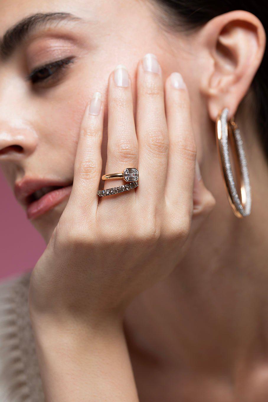 WALTERS FAITH-OC X WF Champagne Diamond Ring-ROSE GOLD