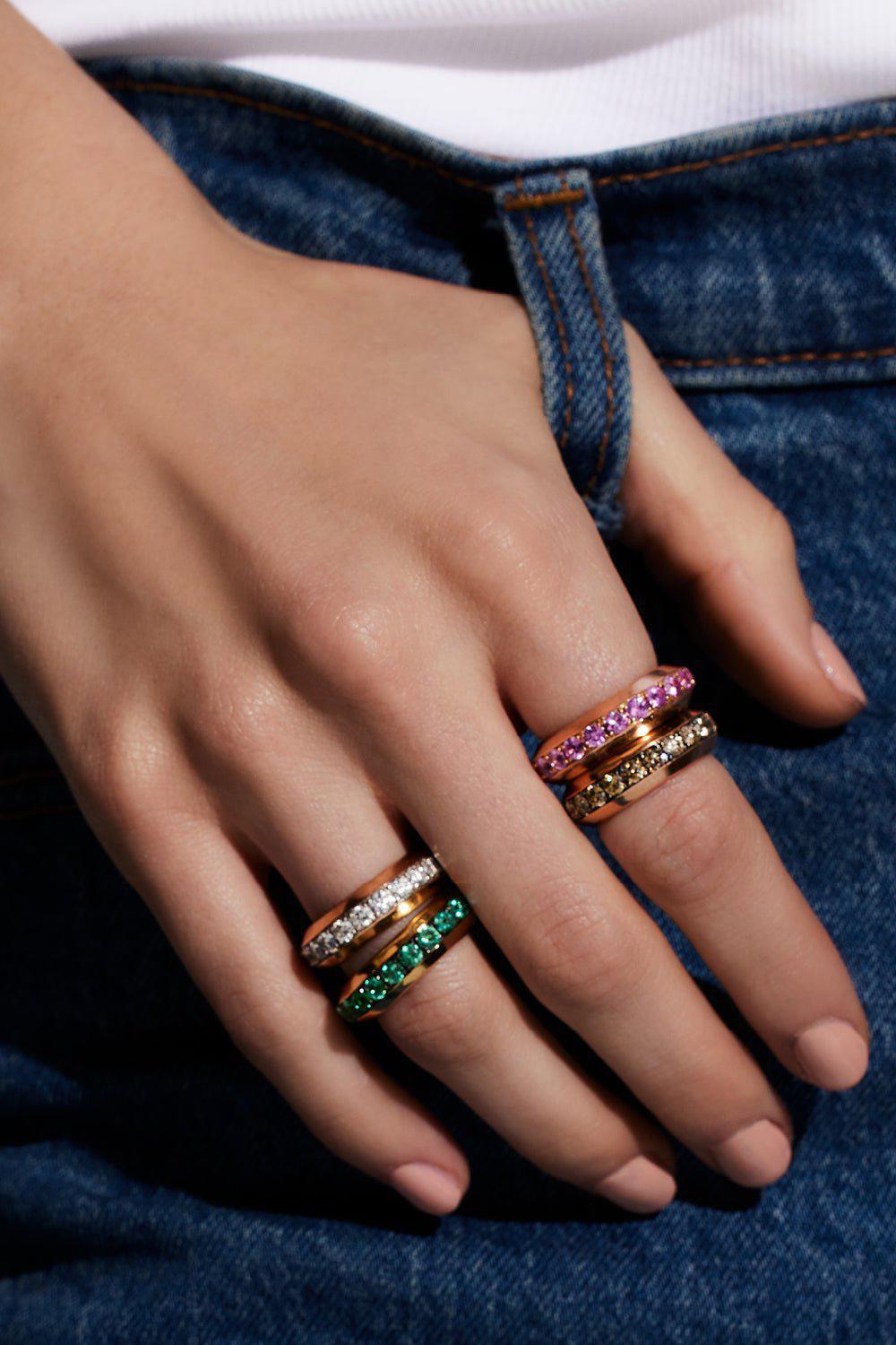 WALTERS FAITH-Grant Pink Sapphire Angled Band Ring-ROSE GOLD