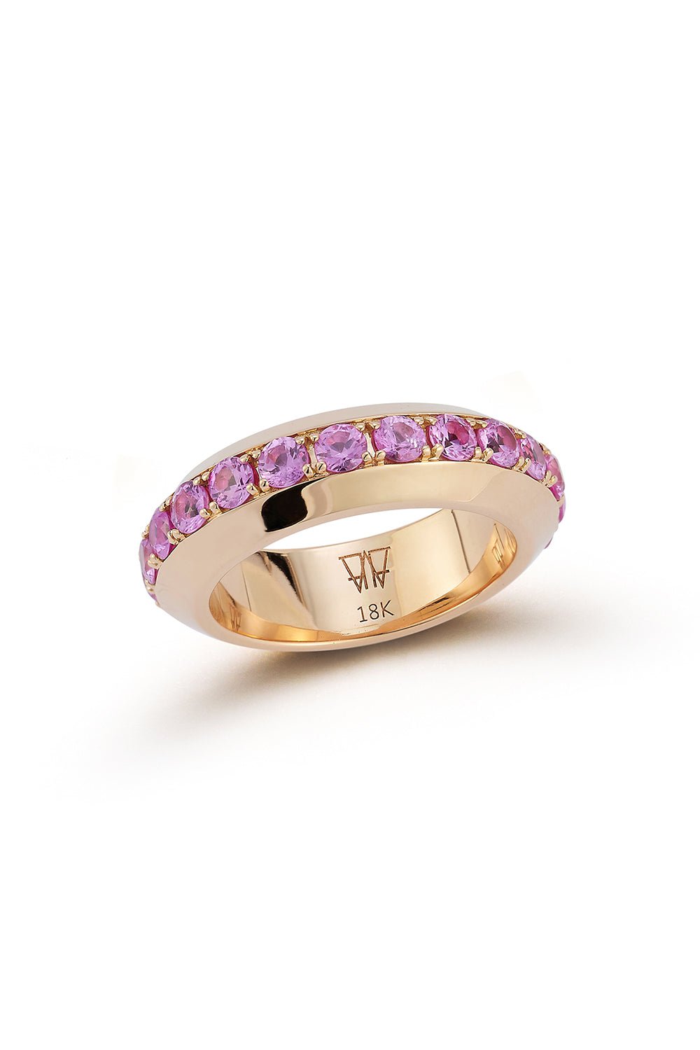 WALTERS FAITH-Grant Pink Sapphire Angled Band Ring-ROSE GOLD