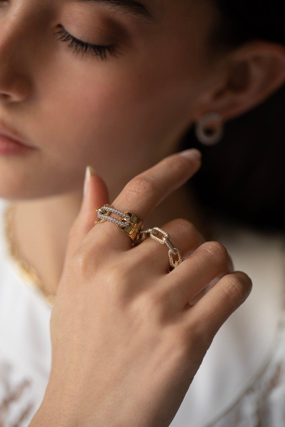 WALTERS FAITH-Saxon Chain Ring-YELLOW GOLD
