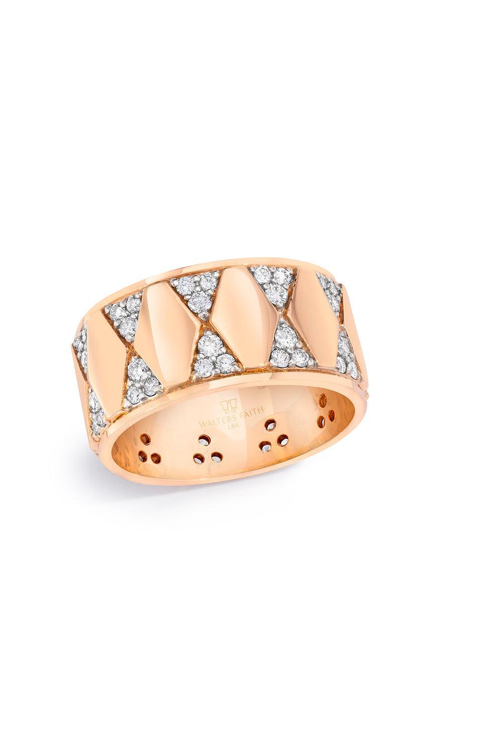 Quentin Diamond Hexagon Cigar Band - Yellow Gold-YELLOW GOLD-7-JEWELRYFINE JEWELRING-WALTERS FAITH