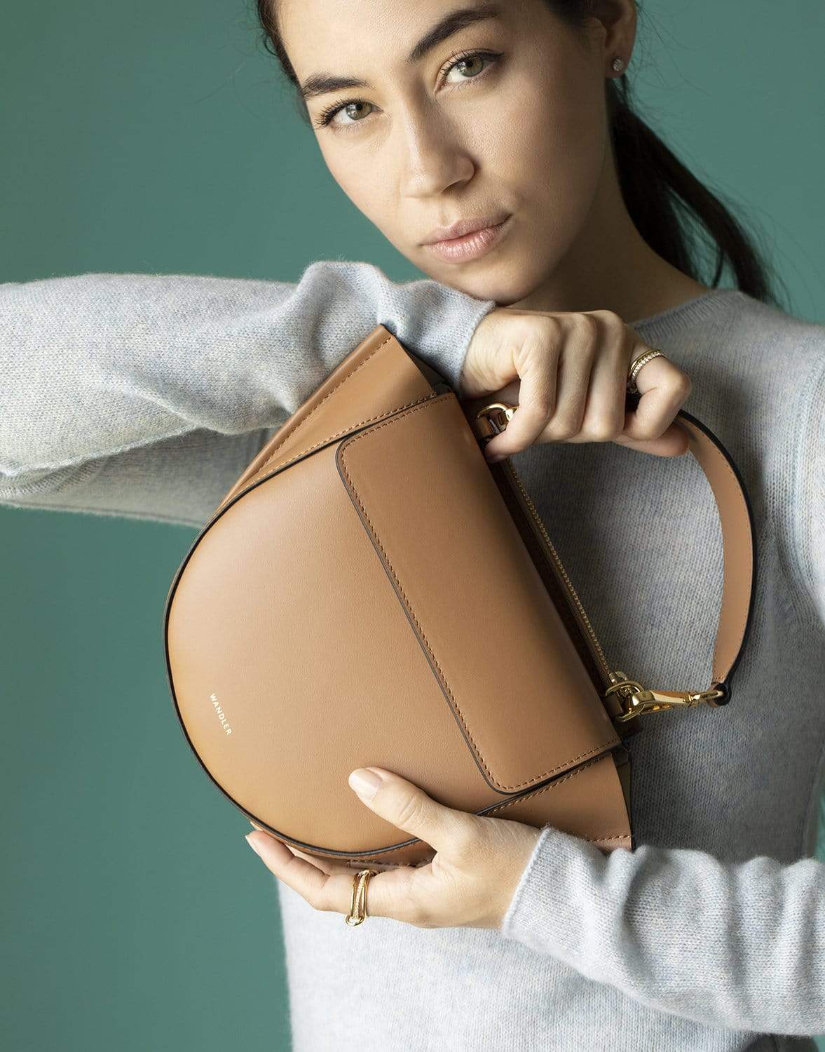 WANDLER-Hortensia Mini Shoulder Bag-AMBER