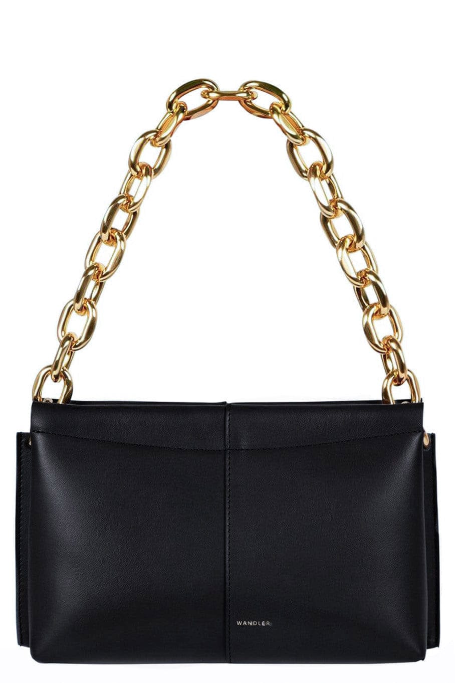 WANDLER-Black Mini Heavy Chain Carly Bag-BLACK