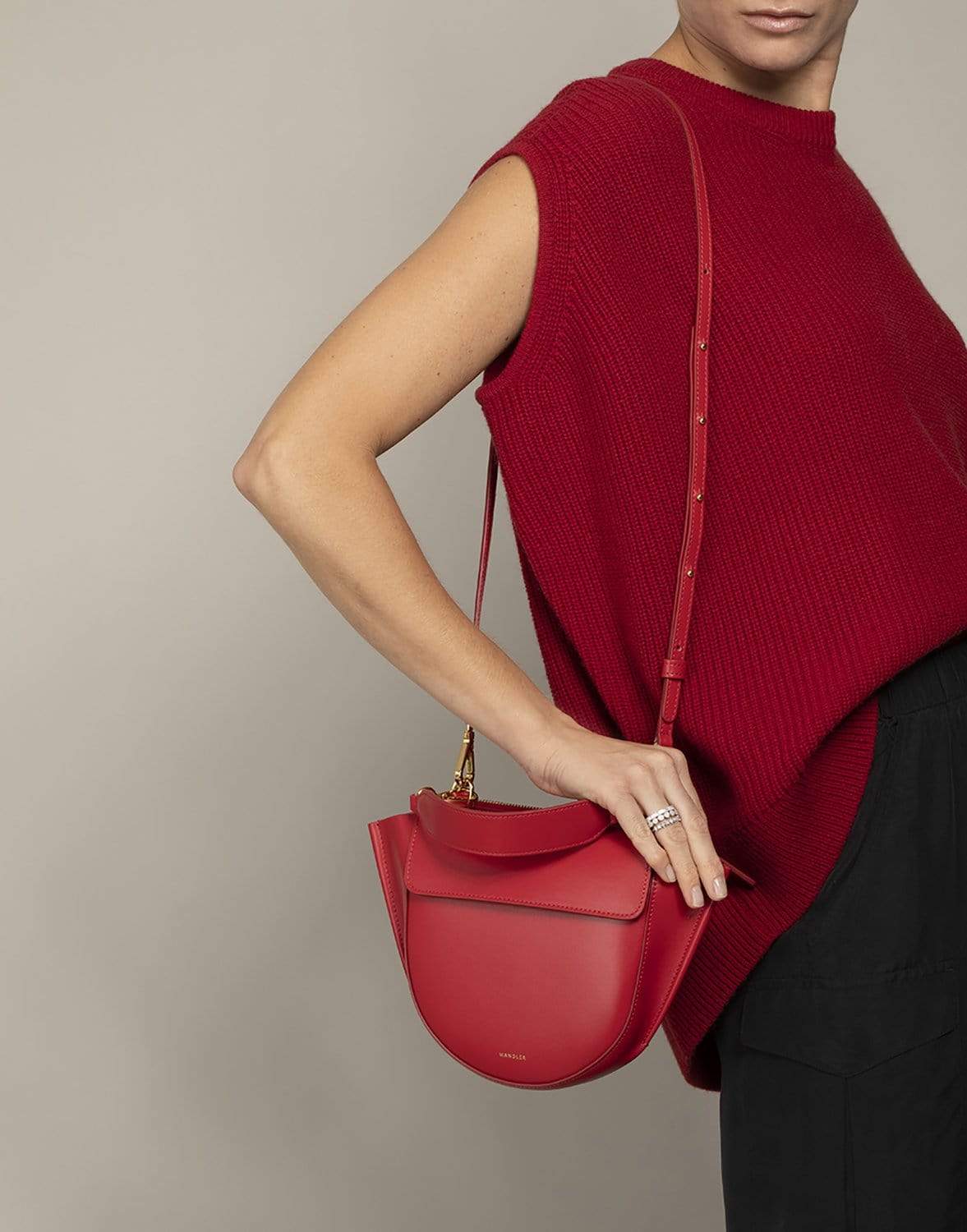 WANDLER-Hortensia Mini Bag-LIPSTICK