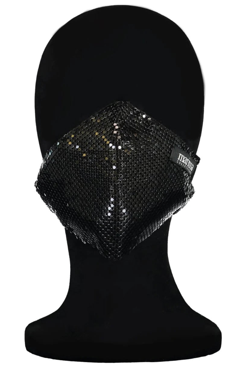 WE EAT AVOCADO TOAST-Black Sequin Fashion Mask-BLACK