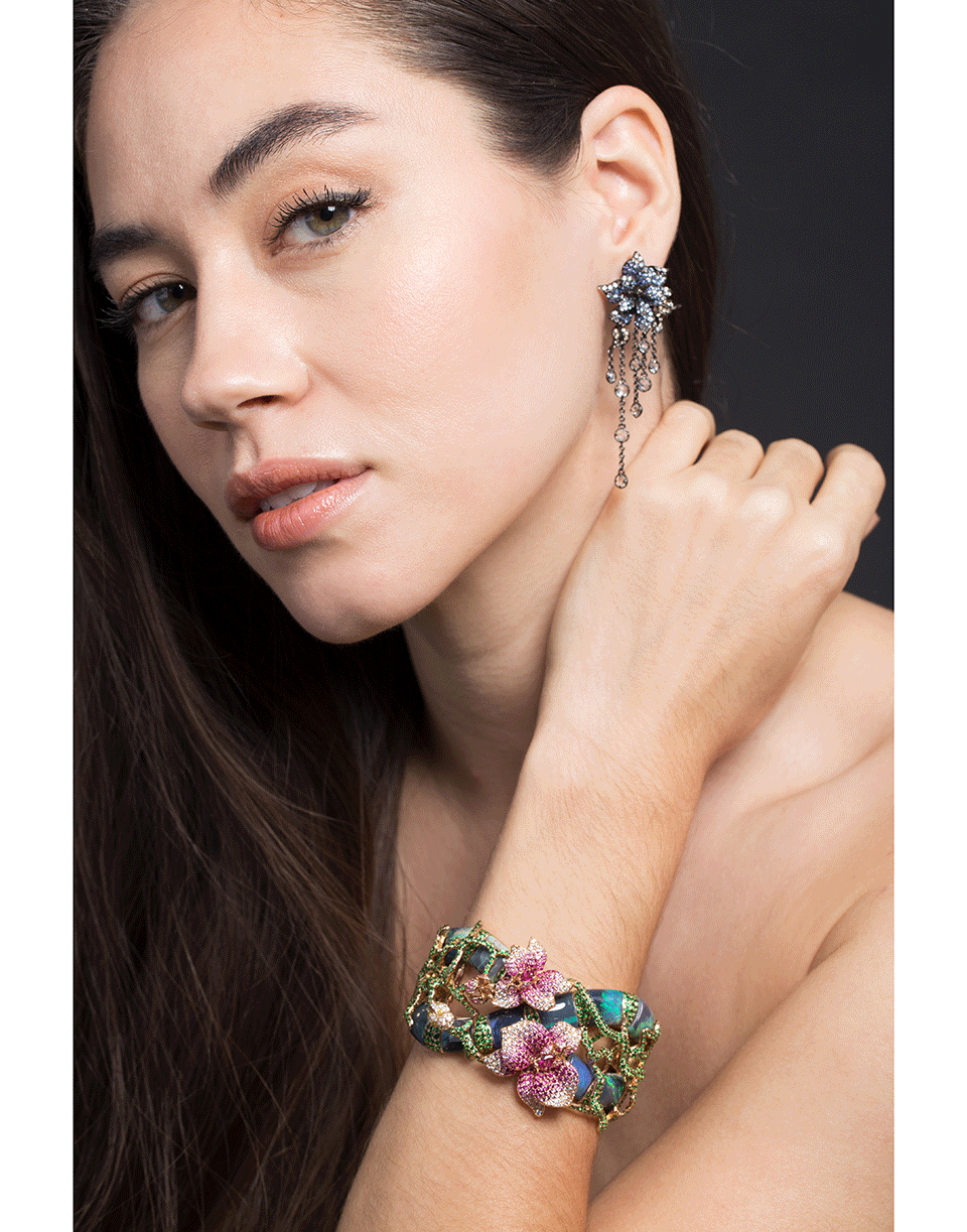 WENDY YUE-Flower Cuff Bracelet-ROSE GOLD