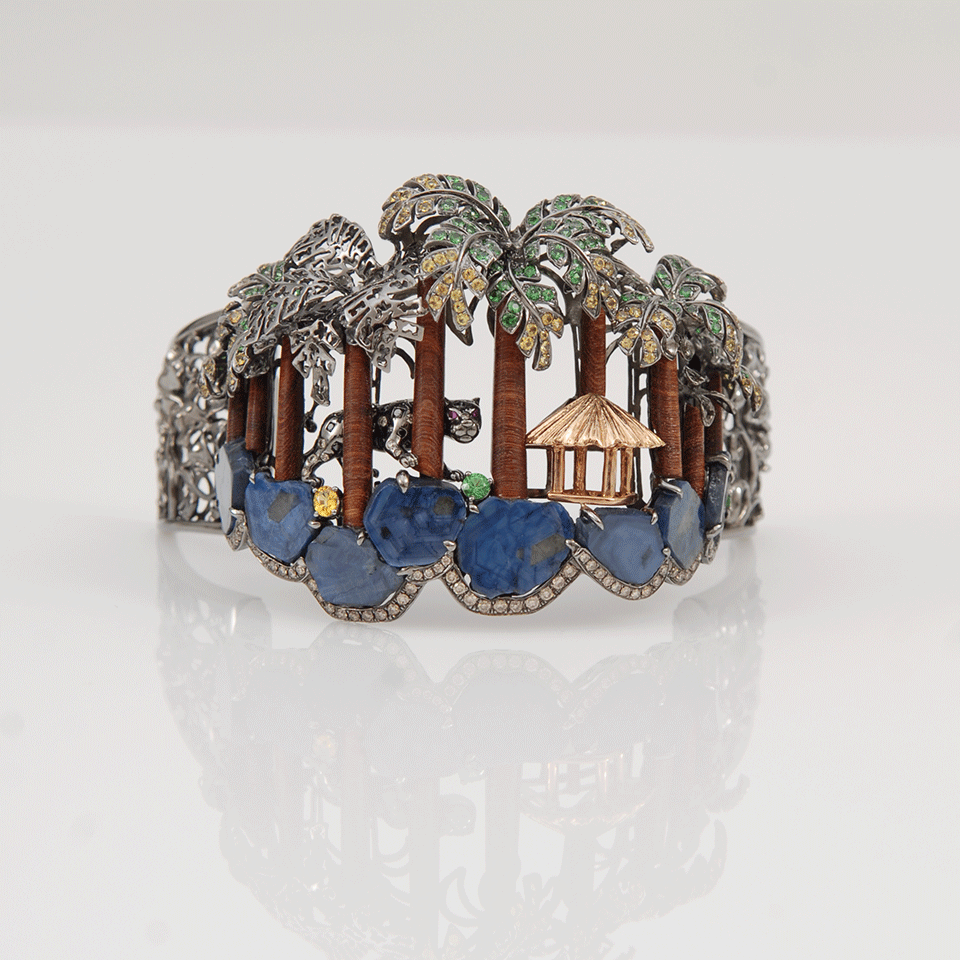 WENDY YUE-Jungle Cuff Bracelet-BLACK GOLD