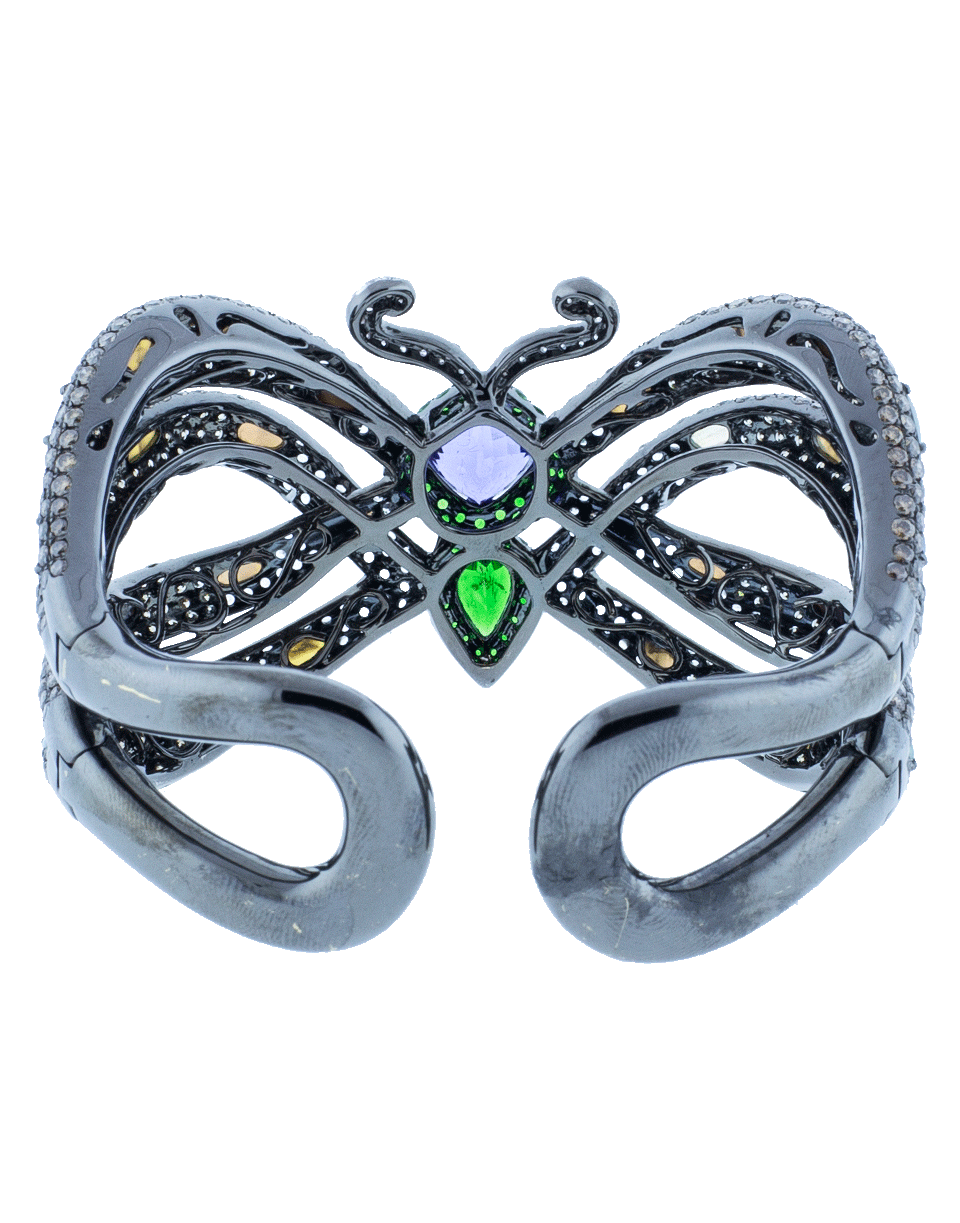 WENDY YUE-Tanzanite And Opal Butterfly Cuff Bracelet-WHITE GOLD