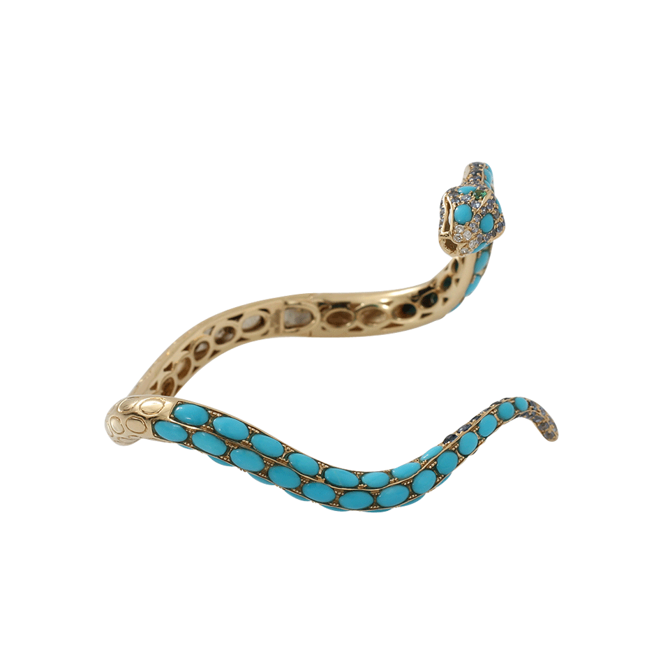 WENDY YUE-Turquoise Snake Cuff-YELLOW GOLD