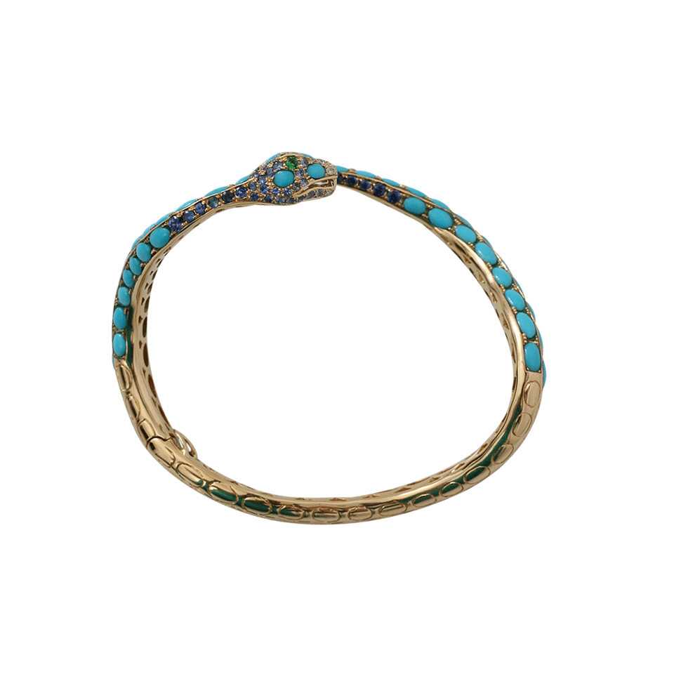 WENDY YUE-Turquoise Snake Cuff-YELLOW GOLD