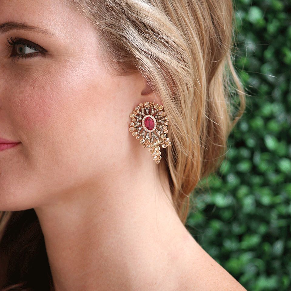 WENDY YUE-Fancy Diamond Earrings-ROSE GOLD