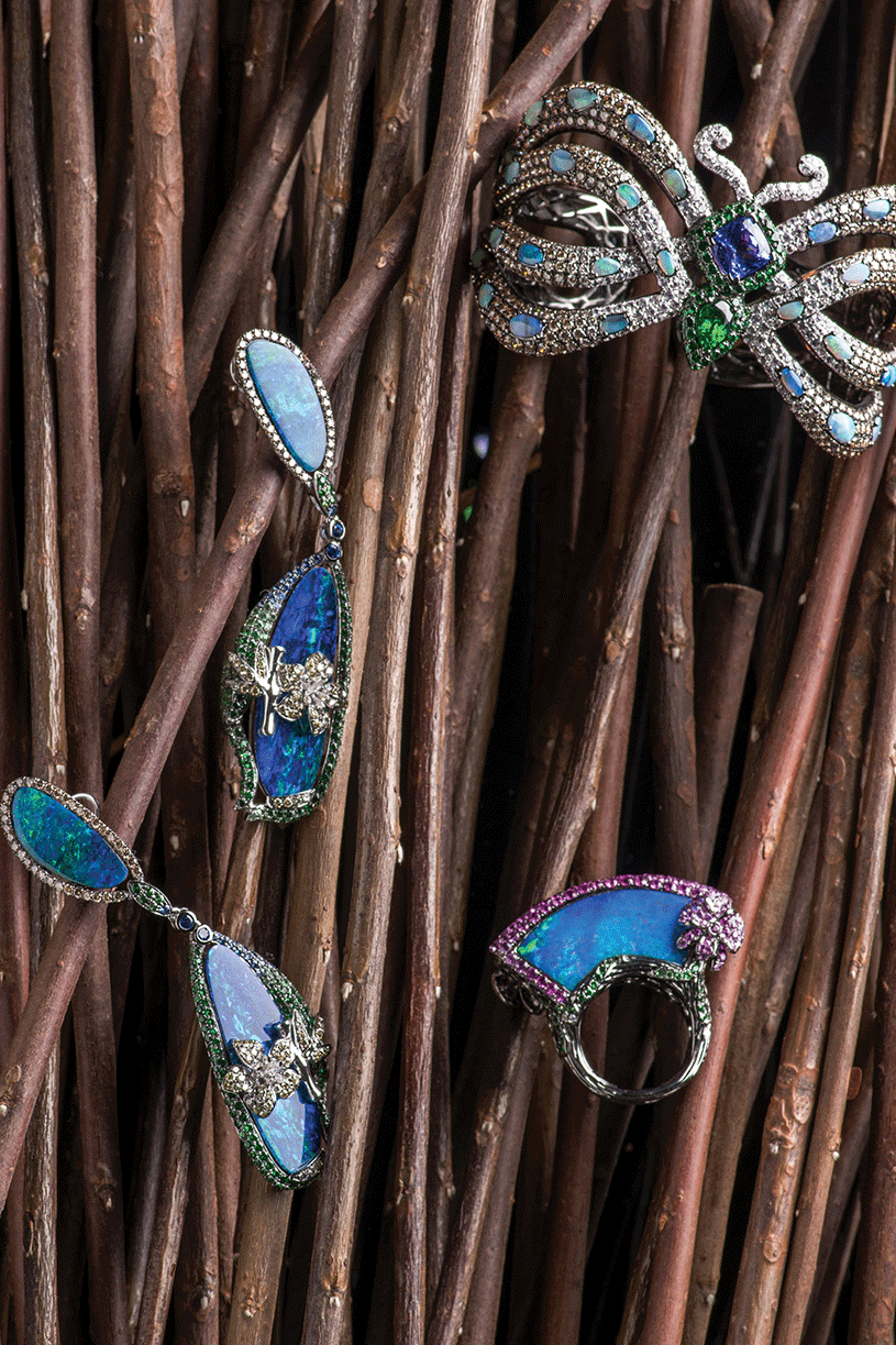 WENDY YUE-Opal Earrings-WHITE GOLD