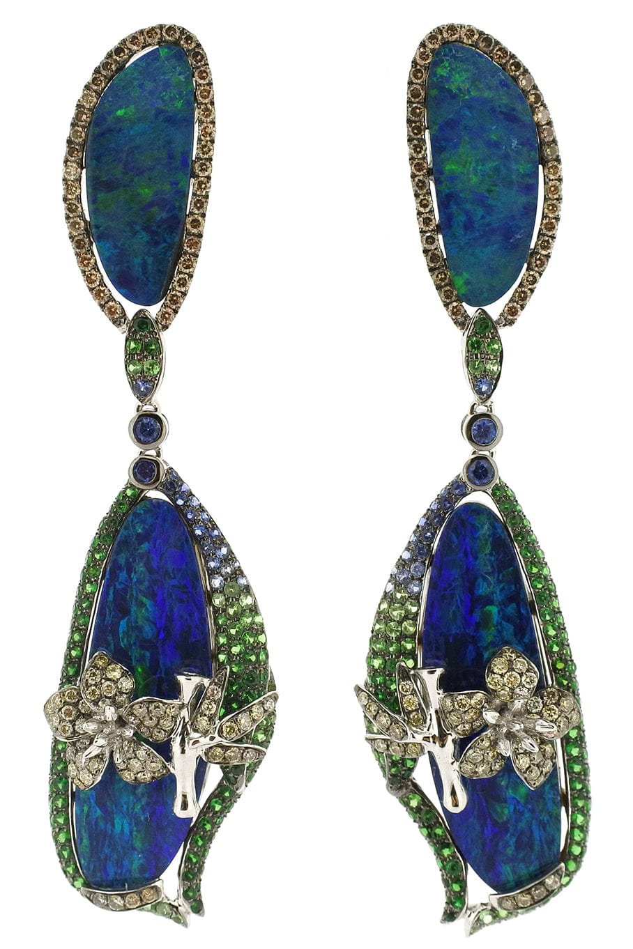 WENDY YUE-Opal Earrings-WHITE GOLD