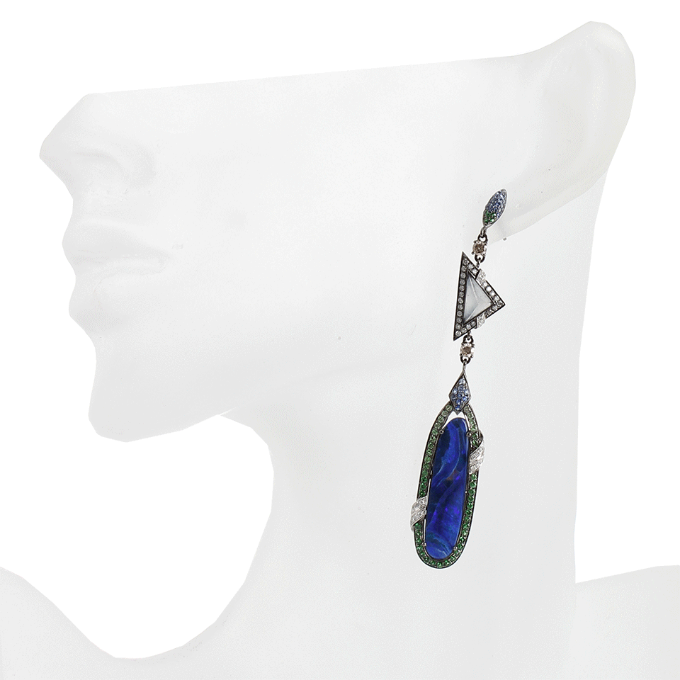 WENDY YUE-Opal and Jade Drop Earrings-WHT GOLD