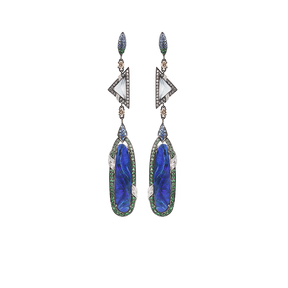 WENDY YUE-Opal and Jade Drop Earrings-WHT GOLD