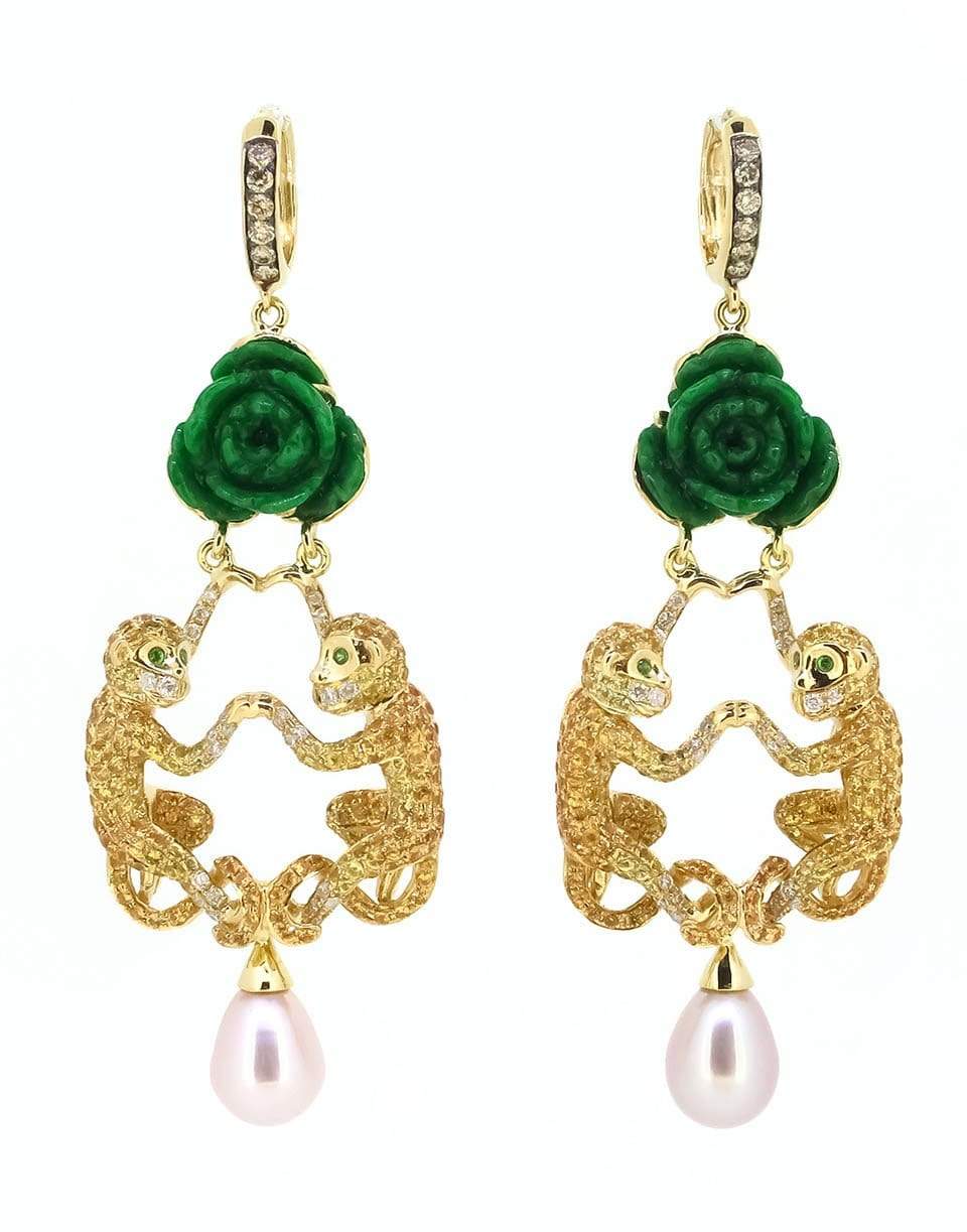 WENDY YUE-Monkey Earrings-YELLOW GOLD