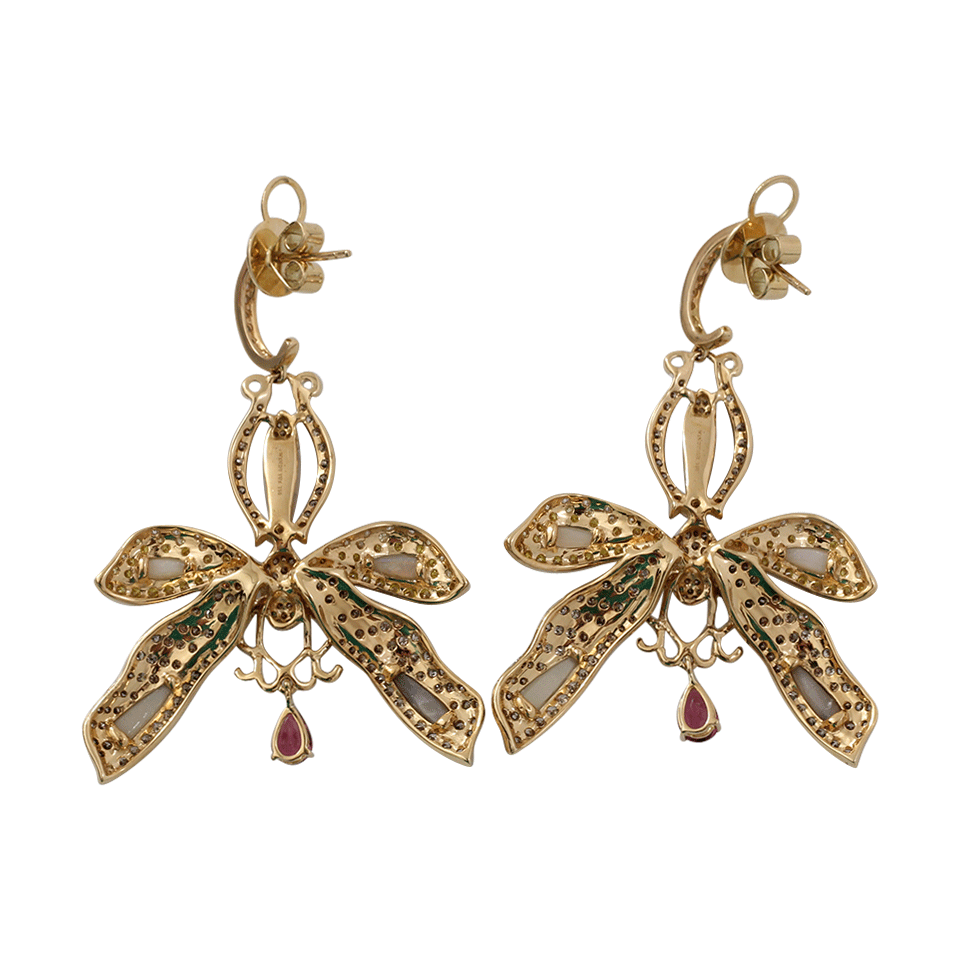 WENDY YUE-Opal Dragonfly Earrings-YELLOW GOLD