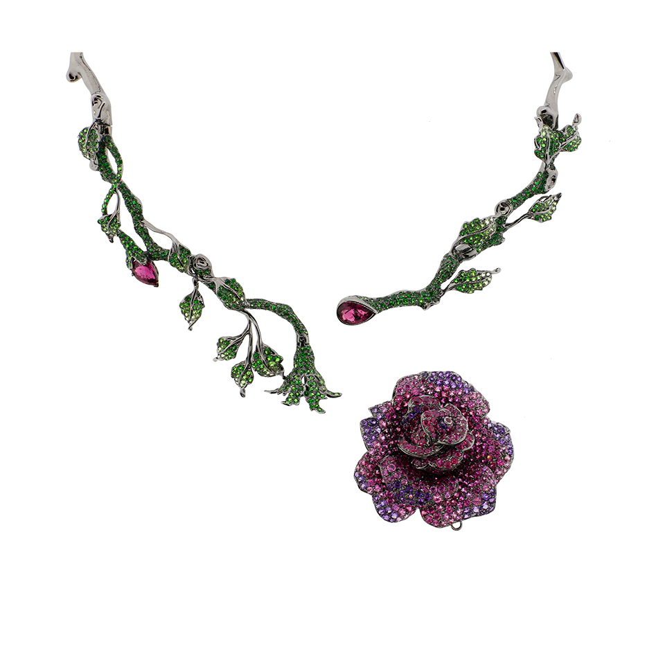 WENDY YUE-Rose Necklace-BLACK GOLD