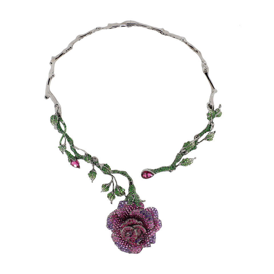 WENDY YUE-Rose Necklace-BLACK GOLD