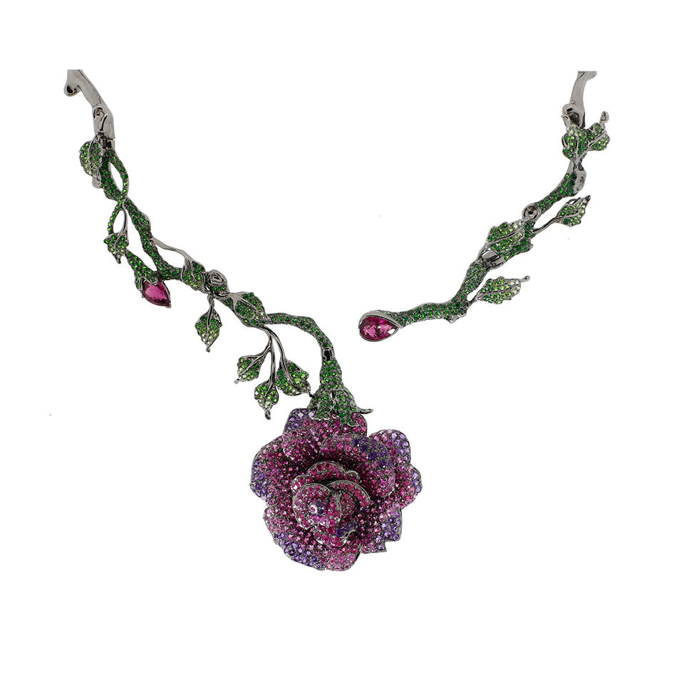 WENDY YUE-Rose Necklace-BLACK GOLD