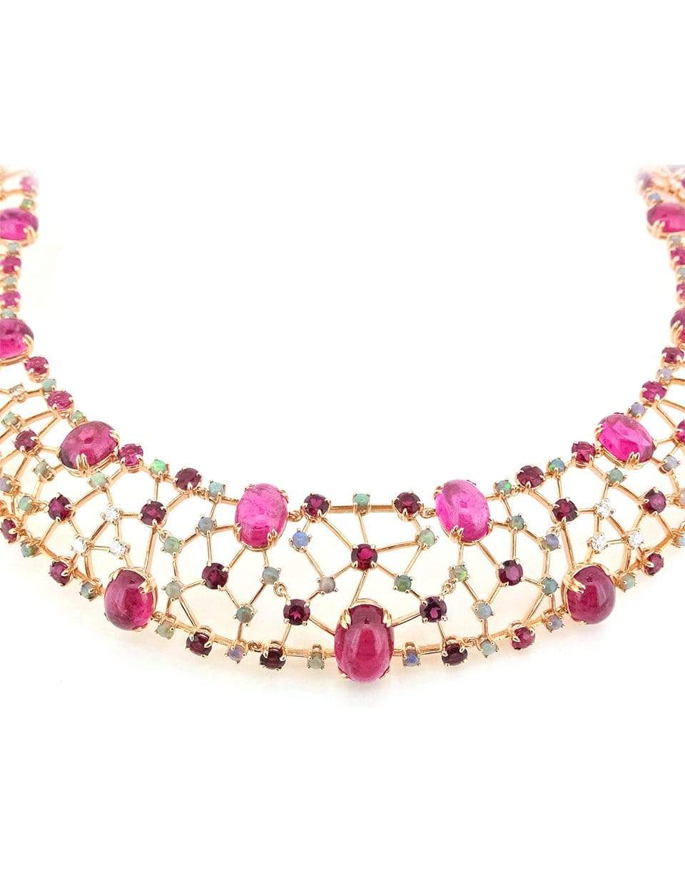 WENDY YUE-Rubellite Collar Necklace-ROSE GOLD