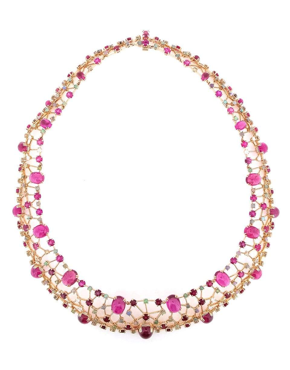 WENDY YUE-Rubellite Collar Necklace-ROSE GOLD