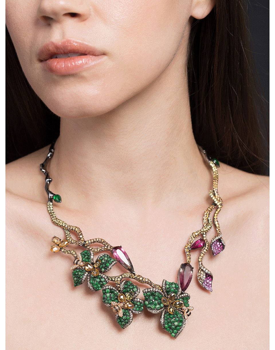 WENDY YUE-Wild Garden Necklace-WHITE GOLD