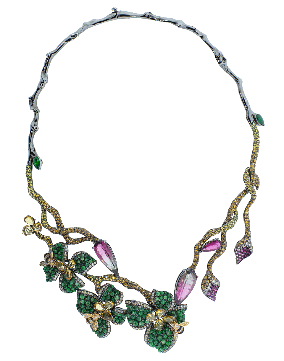 WENDY YUE-Wild Garden Necklace-WHITE GOLD