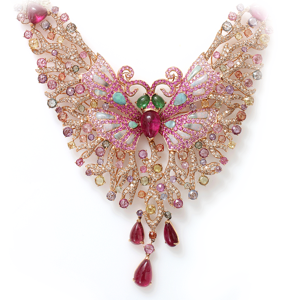 WENDY YUE-Butterfly Necklace-YELLOW GOLD