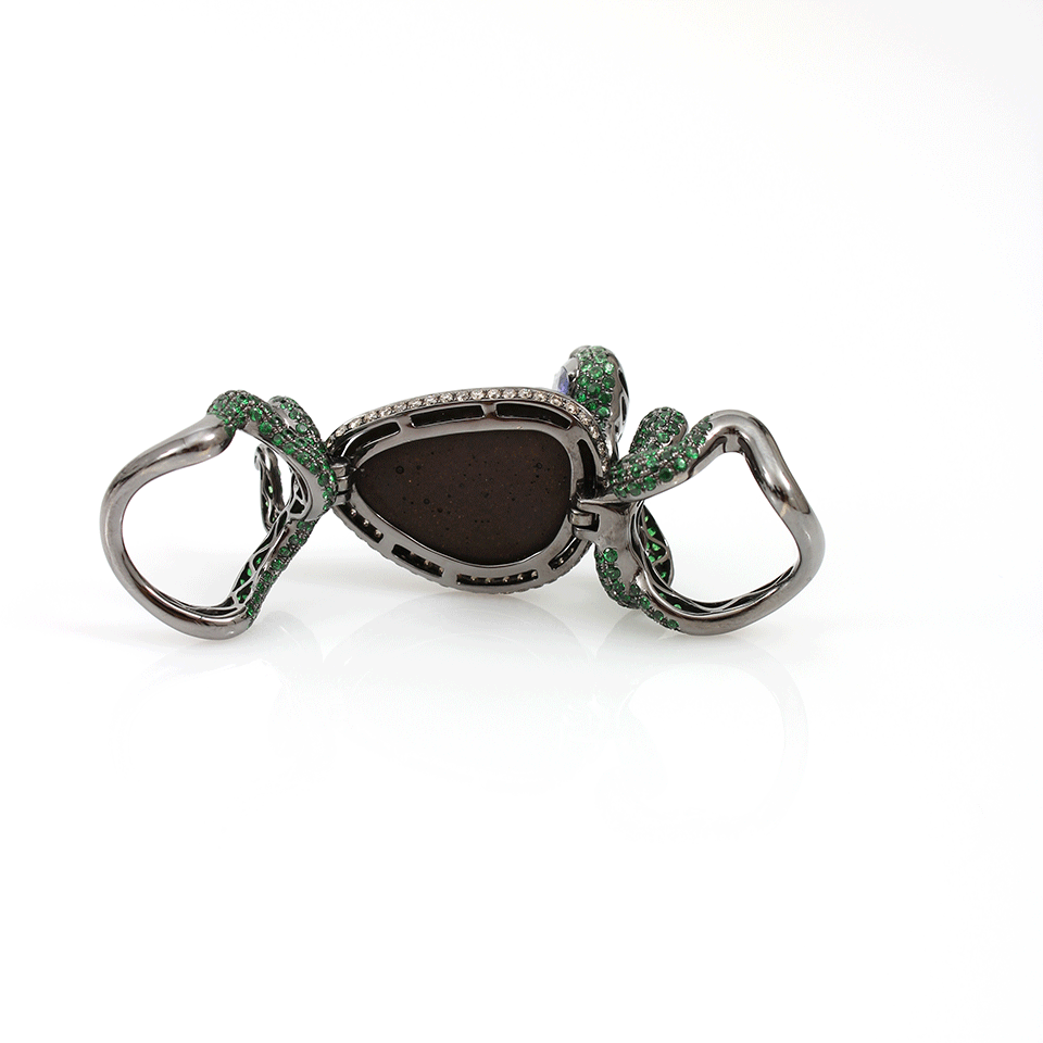 WENDY YUE-Boulder Opal Snake Ring-BLACK GOLD
