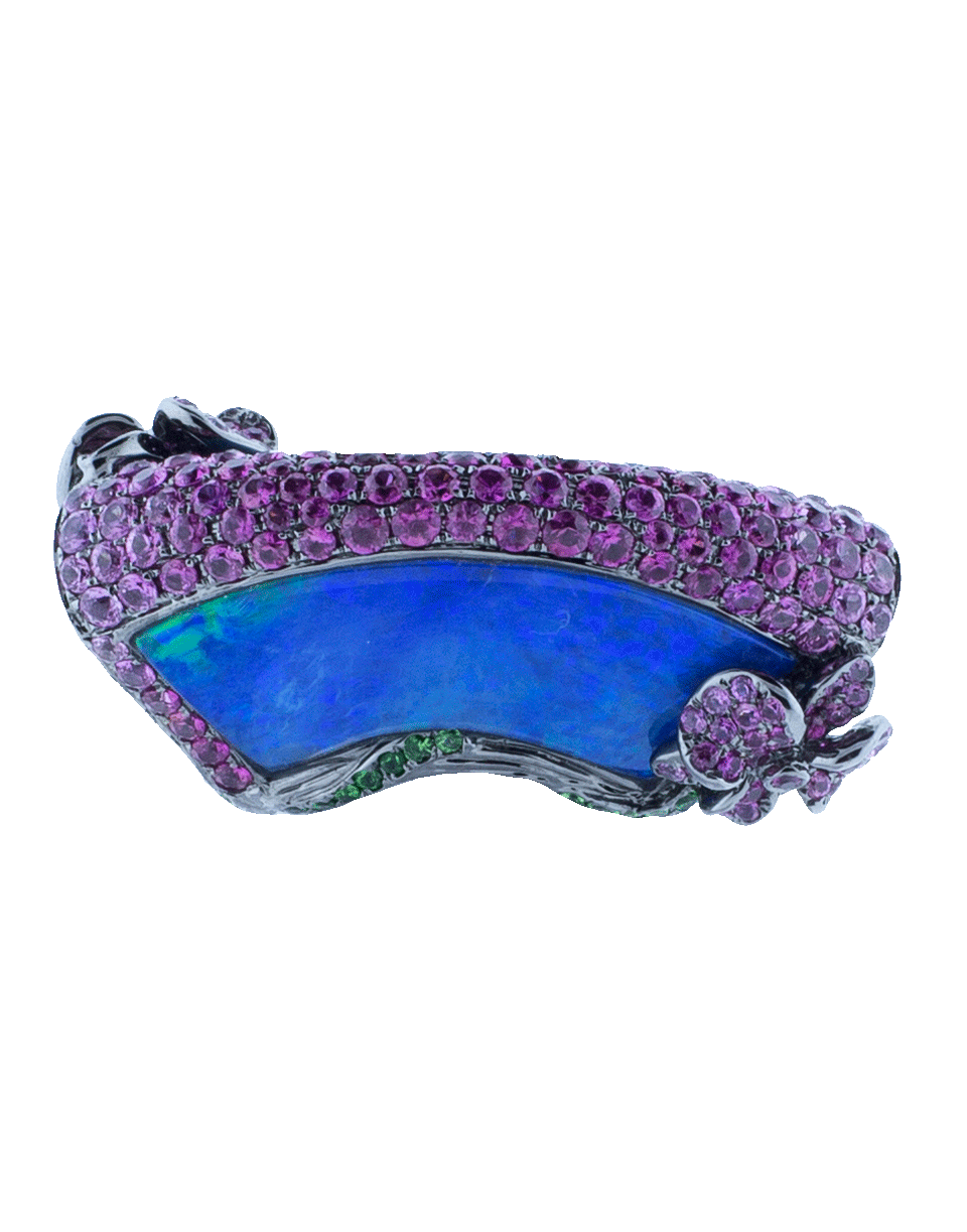 WENDY YUE-Opal Fan Ring-BLACK GOLD
