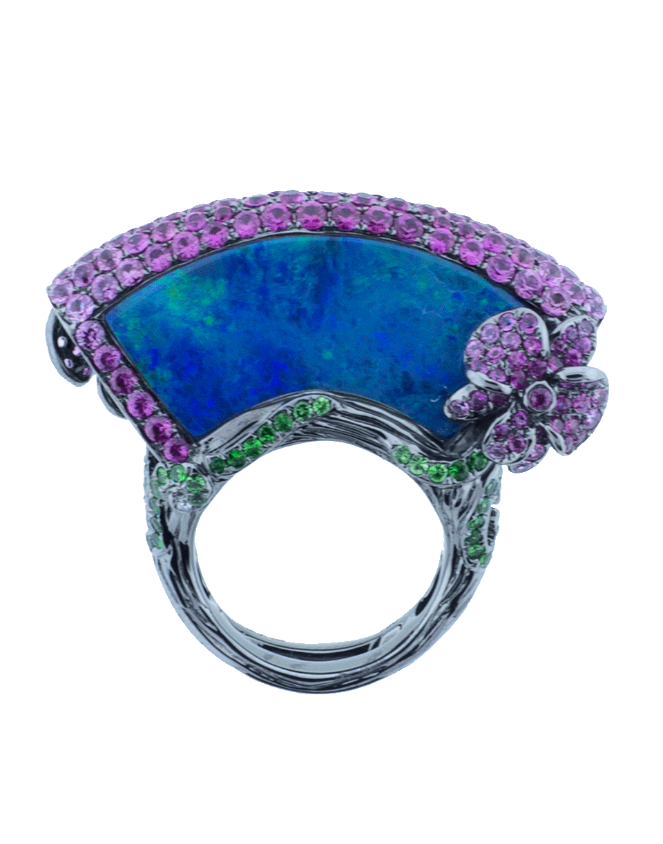 WENDY YUE-Opal Fan Ring-BLACK GOLD
